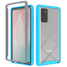 Samsung Galaxy Note 20 5G用360度 フルカバー ハイブリットバンパーケース クリア透明 プラスチック カバー ZJ1 サムスン ブルー