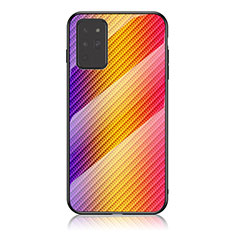 Samsung Galaxy Note 20 5G用ハイブリットバンパーケース プラスチック 鏡面 虹 グラデーション 勾配色 カバー LS2 サムスン オレンジ