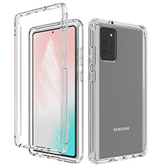 Samsung Galaxy Note 20 5G用前面と背面 360度 フルカバー 極薄ソフトケース シリコンケース 耐衝撃 全面保護 バンパー 勾配色 透明 サムスン クリア