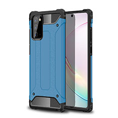 Samsung Galaxy Note 20 Plus 5G用ハイブリットバンパーケース プラスチック 兼シリコーン カバー サムスン ブルー