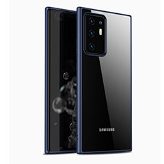 Samsung Galaxy Note 20 Ultra 5G用ハイブリットバンパーケース クリア透明 プラスチック 鏡面 カバー M05 サムスン ネイビー