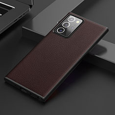Samsung Galaxy Note 20 Ultra 5G用ケース 高級感 手触り良いレザー柄 S01 サムスン ブラウン