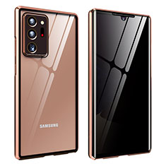 Samsung Galaxy Note 20 Ultra 5G用ケース 高級感 手触り良い アルミメタル 製の金属製 360度 フルカバーバンパー 鏡面 カバー サムスン ブロンズ