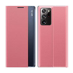 Samsung Galaxy Note 20 Ultra 5G用手帳型 レザーケース スタンド カバー T03 サムスン ピンク