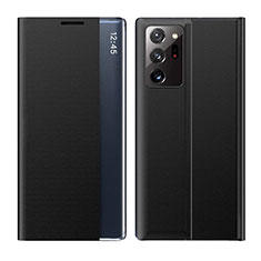 Samsung Galaxy Note 20 Ultra 5G用手帳型 レザーケース スタンド カバー T03 サムスン ブラック