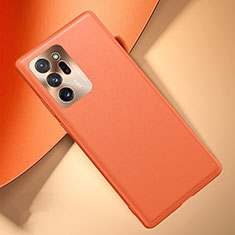 Samsung Galaxy Note 20 Ultra 5G用ケース 高級感 手触り良いレザー柄 N01 サムスン オレンジ