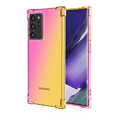 Samsung Galaxy Note 20 Ultra 5G用極薄ソフトケース シリコンケース 耐衝撃 全面保護 クリア透明 N01 サムスン イエロー