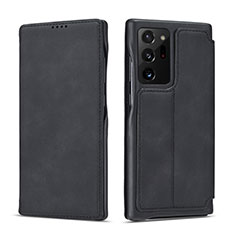 Samsung Galaxy Note 20 Ultra 5G用手帳型 レザーケース スタンド カバー N09 サムスン ブラック