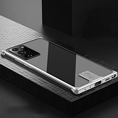 Samsung Galaxy Note 20 Ultra 5G用ケース 高級感 手触り良い アルミメタル 製の金属製 カバー N04 サムスン シルバー
