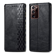 Samsung Galaxy Note 20 Ultra 5G用手帳型 レザーケース スタンド カバー S01D サムスン ブラック