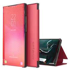 Samsung Galaxy Note 20 Ultra 5G用手帳型 レザーケース スタンド カバー ZL1 サムスン レッド