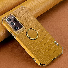 Samsung Galaxy Note 20 Ultra 5G用ケース 高級感 手触り良いレザー柄 XD1 サムスン イエロー