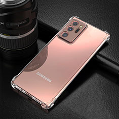 Samsung Galaxy Note 20 Ultra 5G用極薄ソフトケース シリコンケース 耐衝撃 全面保護 クリア透明 K04 サムスン クリア
