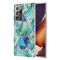 Samsung Galaxy Note 20 Ultra 5G用シリコンケース ソフトタッチラバー バタフライ パターン カバー Y01B サムスン グリーン