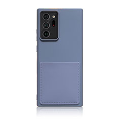 Samsung Galaxy Note 20 Ultra 5G用360度 フルカバー極薄ソフトケース シリコンケース 耐衝撃 全面保護 バンパー MJ1 サムスン ラベンダーグレー