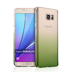Samsung Galaxy Note 5 N9200 N920 N920F用ハードケース グラデーション 勾配色 クリア透明 サムスン グリーン