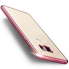 Samsung Galaxy Note 7用ハイブリットバンパーケース クリア透明 プラスチック サムスン ピンク
