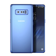 Samsung Galaxy Note 8用ハイブリットバンパーケース クリア透明 プラスチック サムスン ネイビー