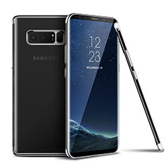 Samsung Galaxy Note 8用極薄ソフトケース シリコンケース 耐衝撃 全面保護 クリア透明 T06 サムスン シルバー