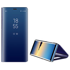 Samsung Galaxy Note 8用手帳型 レザーケース スタンド カバー L01 サムスン ネイビー
