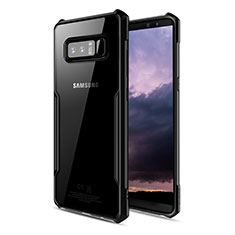 Samsung Galaxy Note 8用ハイブリットバンパーケース クリア透明 プラスチック R04 サムスン ブラック