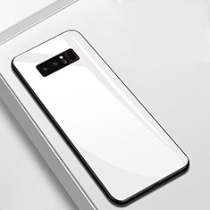 Samsung Galaxy Note 8用ハイブリットバンパーケース プラスチック 鏡面 カバー M02 サムスン ホワイト