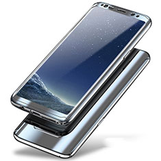 Samsung Galaxy Note 8用ハードケース プラスチック 質感もマット 前面と背面 360度 フルカバー A01 サムスン シルバー