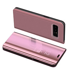 Samsung Galaxy Note 8 Duos N950F用手帳型 レザーケース スタンド カバー S01 サムスン ローズゴールド