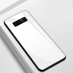 Samsung Galaxy Note 8 Duos N950F用ハイブリットバンパーケース プラスチック 鏡面 カバー M02 サムスン ホワイト