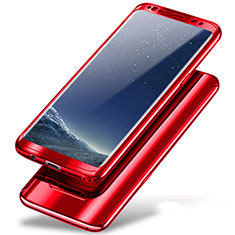 Samsung Galaxy Note 8 Duos N950F用ハードケース プラスチック 質感もマット 前面と背面 360度 フルカバー A01 サムスン レッド