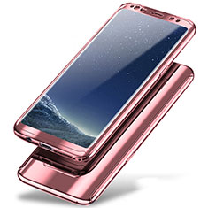 Samsung Galaxy Note 8 Duos N950F用ハードケース プラスチック 質感もマット 前面と背面 360度 フルカバー A01 サムスン ローズゴールド