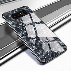 Samsung Galaxy Note 8 Duos N950F用ハイブリットバンパーケース プラスチック 鏡面 カバー M04 サムスン ブラック