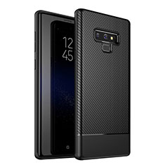 Samsung Galaxy Note 9用シリコンケース ソフトタッチラバー ツイル カバー サムスン ブラック