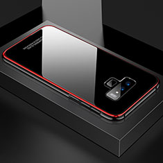 Samsung Galaxy Note 9用ケース 高級感 手触り良い アルミメタル 製の金属製 360度 フルカバーバンパー 鏡面 カバー サムスン レッド・ブラック