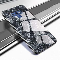 Samsung Galaxy Note 9用ハイブリットバンパーケース プラスチック 鏡面 カバー T01 サムスン ブラック
