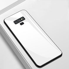Samsung Galaxy Note 9用ハイブリットバンパーケース プラスチック 鏡面 カバー T02 サムスン ホワイト