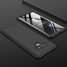 Samsung Galaxy Note 9用ハードケース プラスチック 質感もマット 前面と背面 360度 フルカバー サムスン ブラック