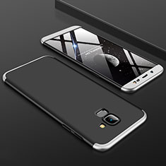 Samsung Galaxy On6 (2018) J600F J600G用ハードケース プラスチック 質感もマット 前面と背面 360度 フルカバー サムスン シルバー