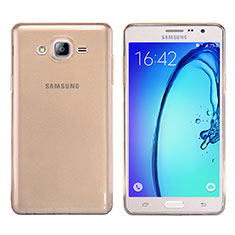 Samsung Galaxy On7 G600FY用極薄ソフトケース シリコンケース 耐衝撃 全面保護 クリア透明 T03 サムスン ゴールド