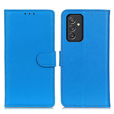 Samsung Galaxy Quantum2 5G用手帳型 レザーケース スタンド カバー A03D サムスン ブルー