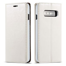 Samsung Galaxy S10 5G用手帳型 レザーケース スタンド カバー T01 サムスン ホワイト