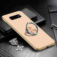 Samsung Galaxy S10 5G用ハードケース プラスチック 質感もマット アンド指輪 マグネット式 P01 サムスン ゴールド