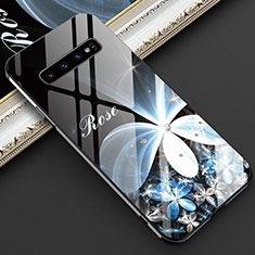 Samsung Galaxy S10 5G用ハイブリットバンパーケース プラスチック パターン 鏡面 カバー K04 サムスン ホワイト