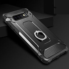 Samsung Galaxy S10 5G用ハイブリットバンパーケース プラスチック アンド指輪 兼シリコーン カバー H01 サムスン ブラック