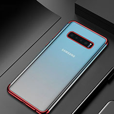 Samsung Galaxy S10 5G用極薄ソフトケース シリコンケース 耐衝撃 全面保護 クリア透明 H07 サムスン レッド