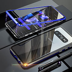 Samsung Galaxy S10 5G用ケース 高級感 手触り良い アルミメタル 製の金属製 バンパー 鏡面 カバー サムスン ネイビー