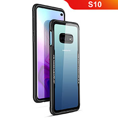 Samsung Galaxy S10 5G用ハイブリットバンパーケース クリア透明 プラスチック 鏡面 カバー T01 サムスン ブラック