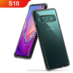 Samsung Galaxy S10 5G用極薄ソフトケース シリコンケース 耐衝撃 全面保護 クリア透明 S01 サムスン グレー