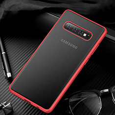 Samsung Galaxy S10 5G用極薄ケース クリア透明 プラスチック 質感もマットU01 サムスン レッド