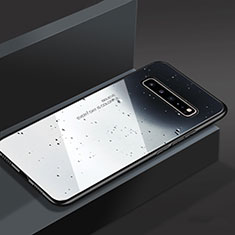 Samsung Galaxy S10 5G SM-G977B用ハイブリットバンパーケース プラスチック 鏡面 カバー M01 サムスン グレー